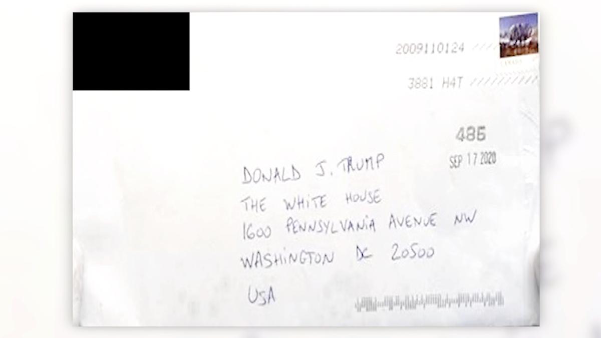 A letter poisoned with ricin that was sent to President Donald Trump in this undated photo. (CNN)