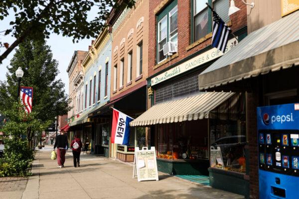 Main Street in Ridgway, Penn., on Sept. 17, 2020. (Charlotte Cuthbertson/The Epoch Times)