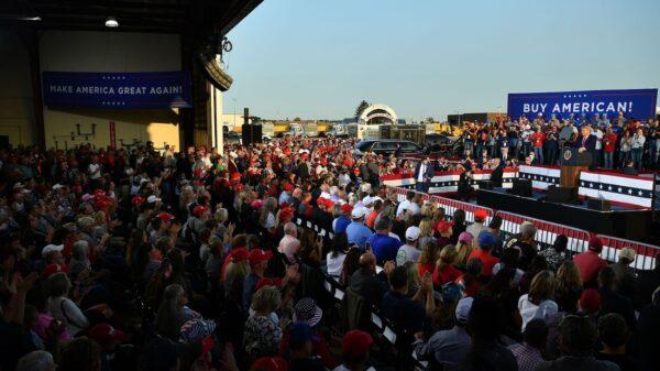 President Donald Trump speaks during a rally at Dayton International Airport in Dayton, Ohio, on Sept. 21, 2020. (Mandel Ngan/AFP via Getty Images)