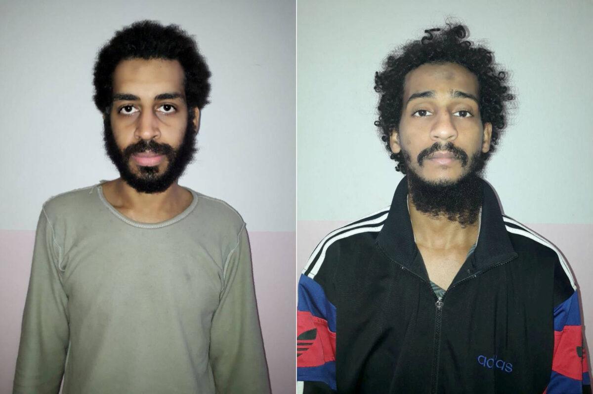 A combination picture shows Alexanda Kotey (L) and Shafee Elsheikh in Amuda, Syria, in undated photographs released on Feb. 9, 2018. (Syrian Democratic Forces/Handout via Reuters)