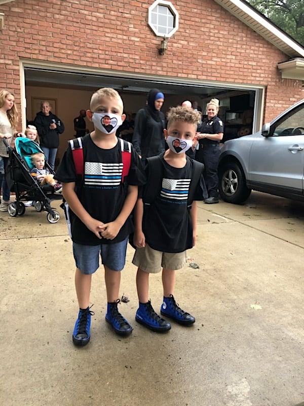 Younes and Maytham Dia on their first day of school. (Courtesy of <a href="https://www.facebook.com/Toledo-Police-Department-168998209858809/">Toledo Police Department</a>)