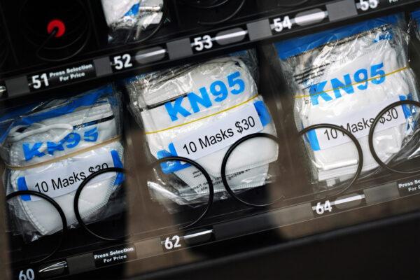 KN95 masks for sale at a face mask vending machine during the coronavirus pandemic in New York City on May 29, 2020. (Cindy Ord/Getty Images)
