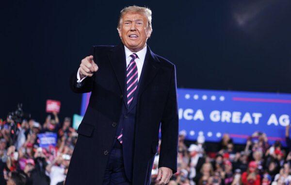 U.S. President Donald Trump arrives for a campaign rally at Pittsburgh International Airport in Moon Township, Pennsylvania on Sept. 22, 2020. (Mandel Ngan/AFP via Getty Images)