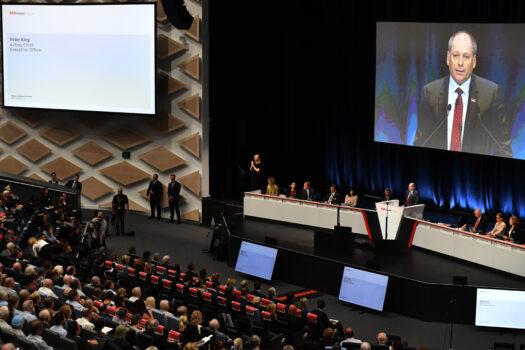 Westpac acting CEO Peter King during the Westpac 2019 Annual General Meeting at ICC Sydney on December 12, 2019 in Sydney, Australia. (Sam Mooy/Getty Images)