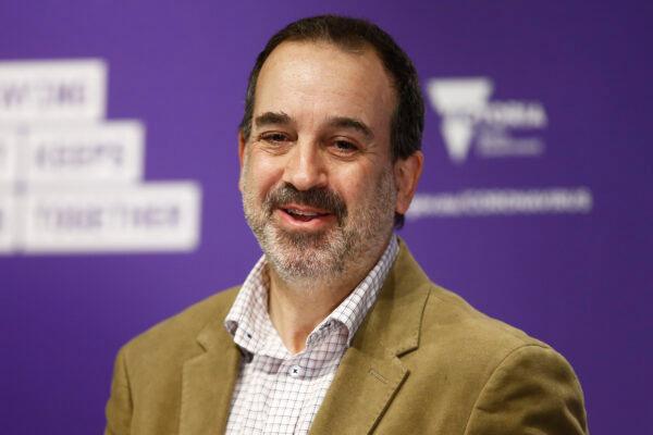 Minister for Jobs, Innovation and Trade, Martin Pakula speaks to the media during a press conference in Melbourne, Australia on Sept. 14, 2020. (Daniel Pockett/Getty Images)