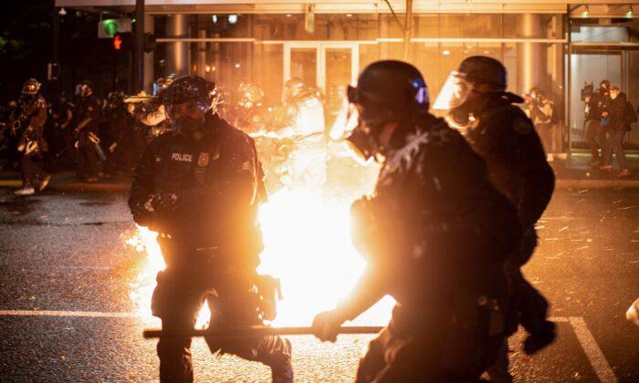 Portland Ends 2020 With Violence as Rioters Destroy Businesses and Throw Firebombs at Police