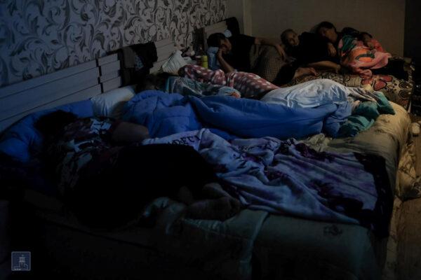 People are seen in a bomb shelter in Stepanakert, the capital of the breakaway Nagorno-Karabakh region, on Sept. 28, 2020. (Foreign Ministry of Armenia/Handout via Reuters)
