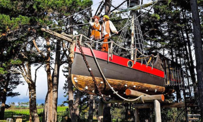 Woman Fulfills Her Childhood Dream by Building an Incredible Pirate Ship Treehouse