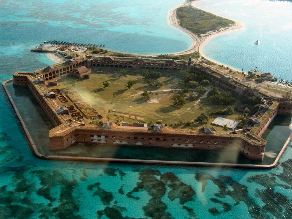 An aerial view of Fort Jefferson. (Thomas Barrat/Shutterstock)