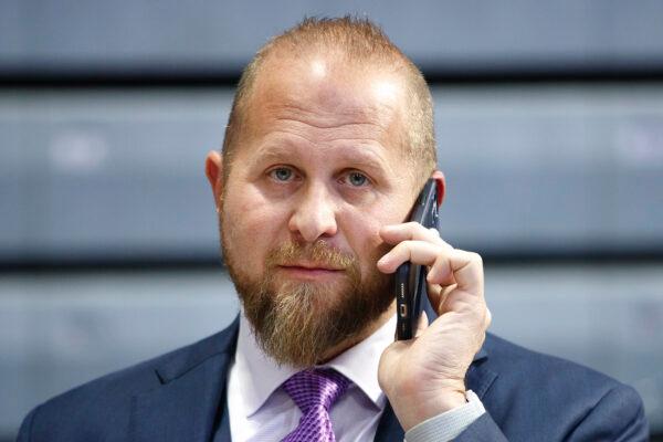 Brad Parscale speaks on the phone before a campaign rally in Des Moines, Iowa, on Jan. 30, 2020. (Tom Brenner/Getty Images)