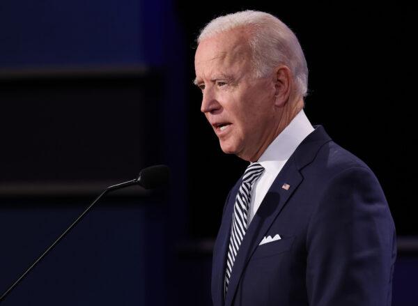 Democratic presidential nominee Joe Biden speaks during a debate at Case Western Reserve University and Cleveland Clinic in Cleveland, Ohio, on Sept. 29, 2020. (Win McNamee/Getty Images)