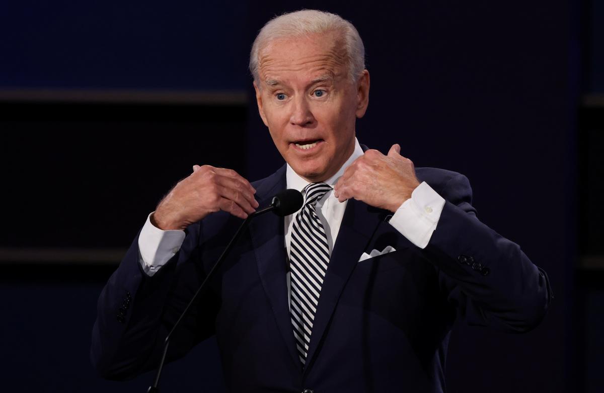 Democratic presidential nominee Joe Biden speaks during the first presidential debate at the Case Western Reserve University and Cleveland Clinic in Cleveland, Ohio, on Sept. 29, 2020. (Jonathan Ernst/Reuters)