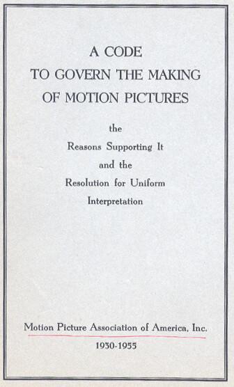 The title page of the Motion Picture Production Code. (Public Domain)