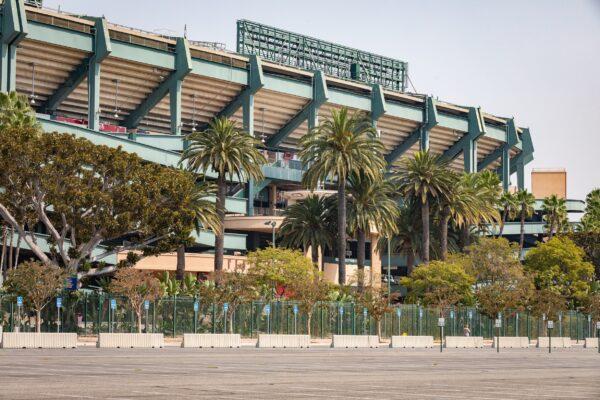 Angel Stadium in Anaheim, Calif., on Sept. 16, 2020. (John Fredricks/The Epoch Times)