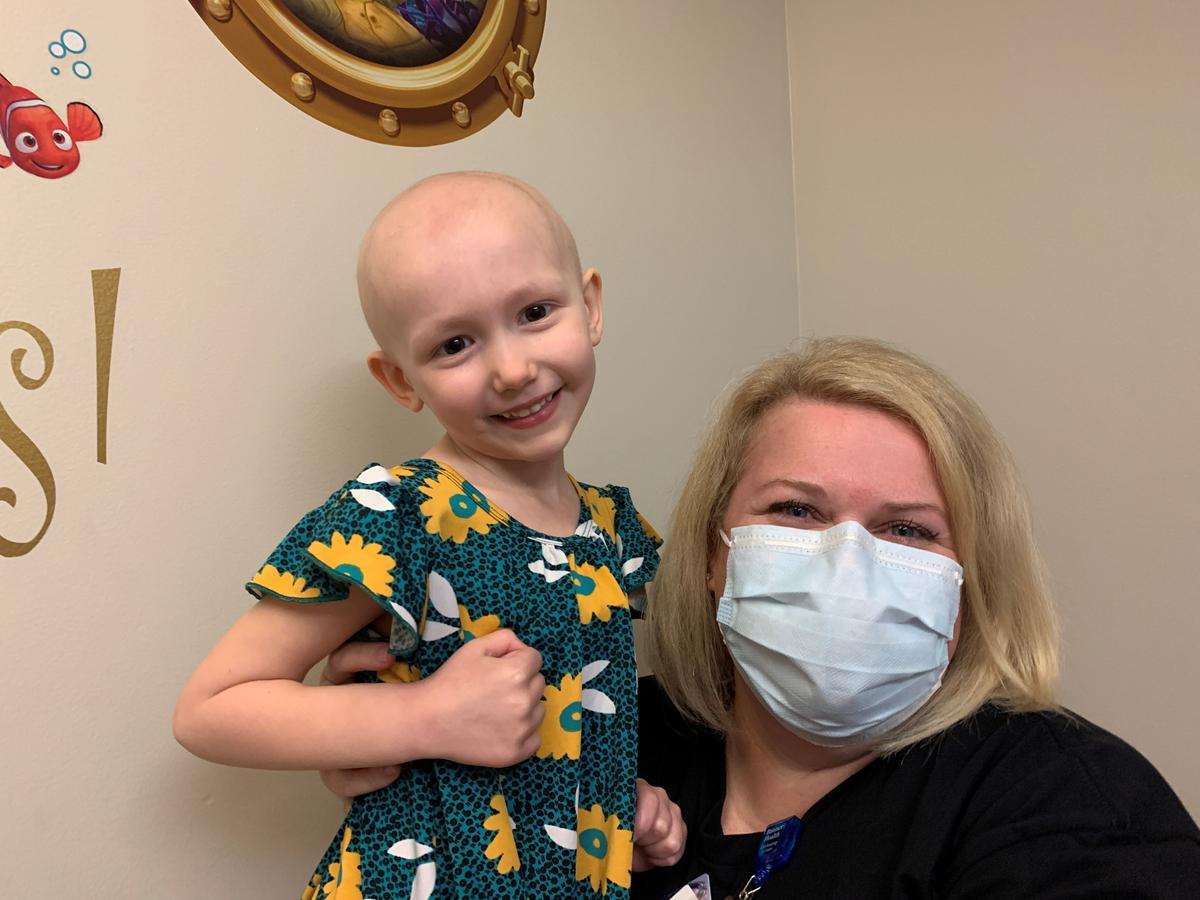 Taytem Smith, age 4, and her nurse navigator Emily Smith. (Courtesy of <a href="http://bannerhealth.mediaroom.com/pediatriccancermonth#assets_all">Banner Health</a>)