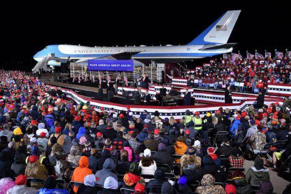 President Donald Trump speaks during a campaign rally at Duluth International Airport in Duluth, Minnesota, on Sept. 30, 2020. (Mandel Ngan/AFP via Getty Images)