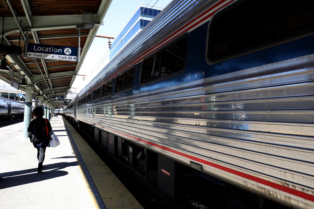 Amtrak is providing contactless booking and boarding, as well as a real-time capacity indicator, to show which trains are more or less crowded. (Rob Carr/Getty Images)