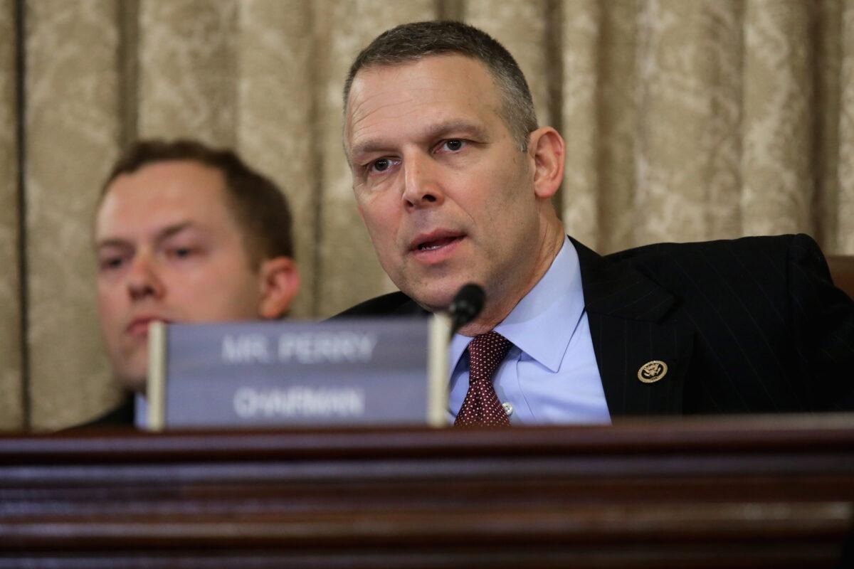 Rep. Scott Perry (R-Pa.) holds a hearing in the Cannon House Office Building on Capitol Hill in Washington on April 28, 2016. (Chip Somodevilla/Getty Images)