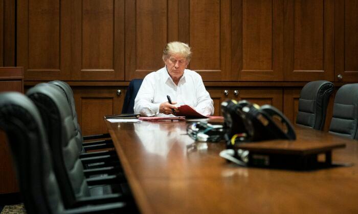 White House Releases Photos of Trump Working at Walter Reed