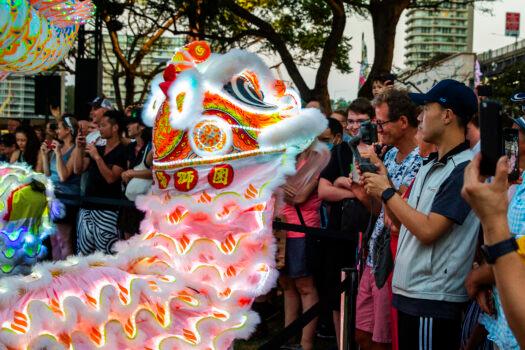 Lion dancers are seen during Lunar New Year celebrations on January 31, 2020, in Sydney, Australia. (Jenny Evans/Getty Images)