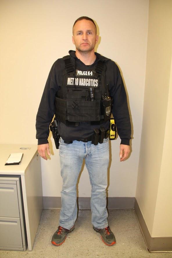 Louisville police officer Brett Hankison stands for a photograph following the police raid of Breonna Taylor's apartment in Louisville, Ky., on March 13, 2020. Hankison was later fired and charged with three counts of wanton endangerment. (Louisville Metro Police Department)