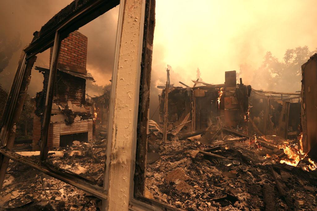 The remains of a home that was destroyed by the Glass Fire in Santa Rosa, as pictured on Sept. 28, 2020. (Justin Sullivan/Getty Images)