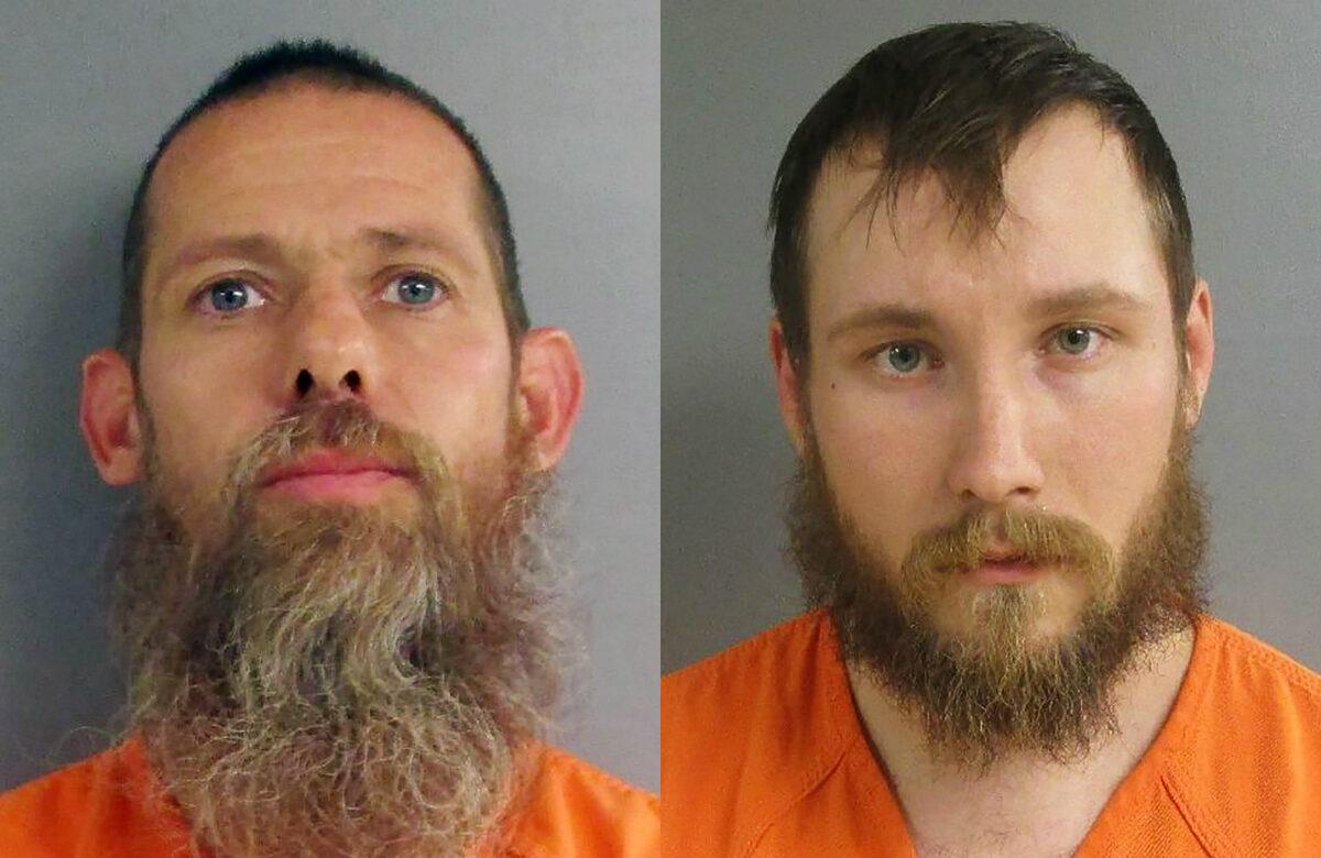 Pete Musico (L), and Joseph Morrison, in mugshots taken this week. They are among the Wolverine Watchmen militia members or associates facing state terrorism charges for an alleged plot to kidnap Michigan Gov. Gretchen Whitmer. (Jackson County Sheriff’s Office via AP)