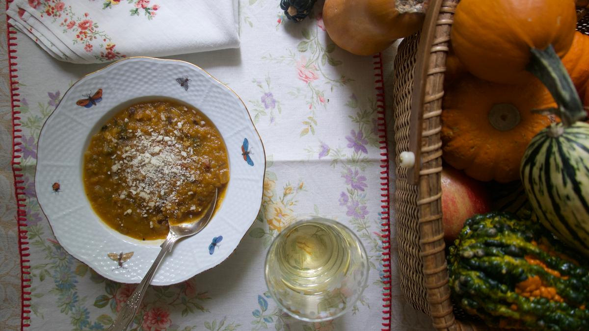 No blender required for this pleasantly chunky butternut squash soup. (Victoria de la Maza)