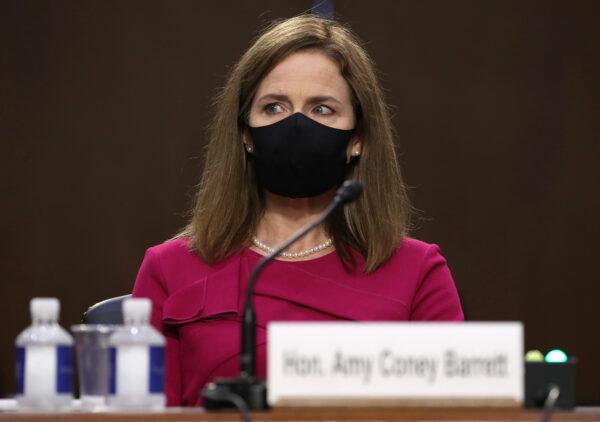 Supreme Court nominee Judge Amy Coney Barrett attends her Senate Judiciary Committee confirmation hearing on Capitol Hill in Washington, on Oct. 12, 2020. (Win McNamee/Getty Images)