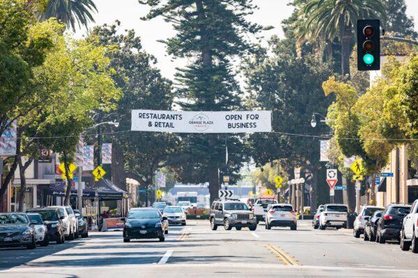 A view of Orange Plaza in Orange, Calif., on Oct. 6, 2020. (John Fredricks/The Epoch Times)