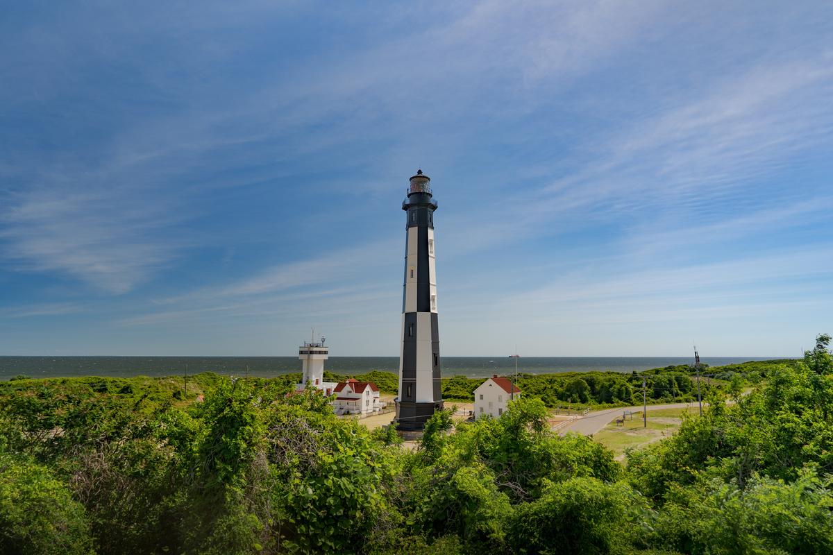 The newer Cape Henry Lighthouse. (Courtesy of Virginia Beach Convention and Visitors Bureau)