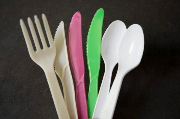 Plastic cutlery is pictured in North Vancouver, B.C, Canada on June, 10, 2019. (Jonathan Hayward/The Canadian Press)