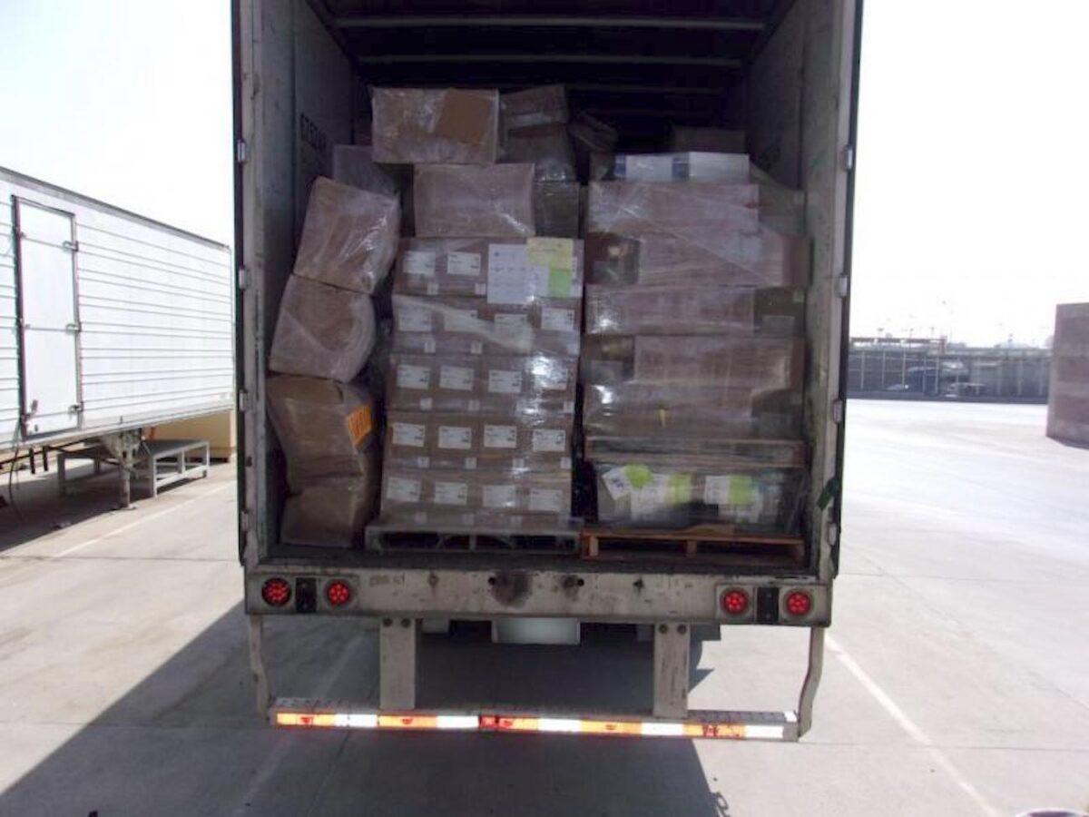 Seizure of more than 3,000 pounds of methamphetamine, fentanyl powder, fentanyl pills, and heroin along the southwest border in Otay Mesa, San Diego, Calif., on Oct. 9, 2020. (U.S. Customs and Border Protection)