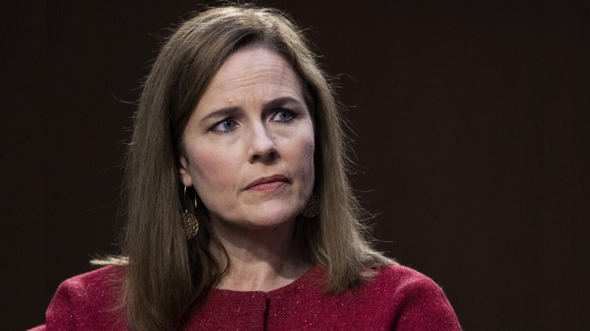 Supreme Court nominee Judge Amy Coney Barrett testifies before the Senate Judiciary Committee on the third day of her Supreme Court confirmation hearing on Capitol Hill in Washington on Oct. 14, 2020. (Anna Moneymaker-Pool/Getty Images)