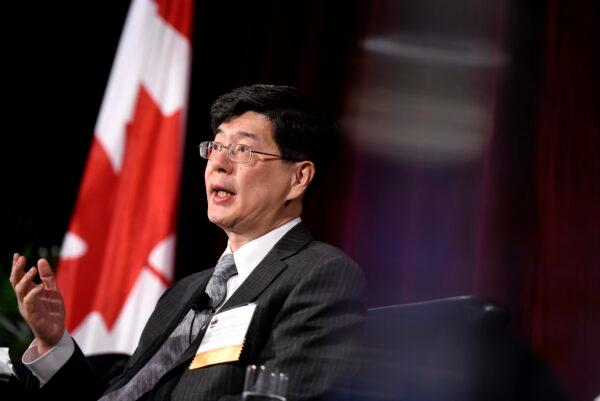 China's Ambassador to Canada Cong Peiwu speaks at an event in Ottawa on March 4, 2020. (The Canadian Press/Justin Tang)