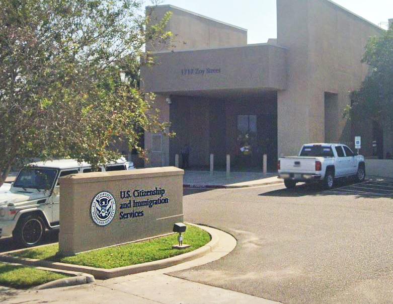 The U.S. Citizenship and Immigration Services Field Office in Harlingen, Texas (Screenshot/<a href="https://www.google.com/maps/@26.177798,-97.7147954,3a,37.4y,88.1h,92.72t/data=!3m6!1e1!3m4!1sDZTfO4Ieq_bTzpMofW_e6Q!2e0!7i16384!8i8192">Google Maps</a>)