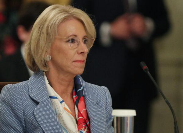 Education Secretary Betsy DeVos in the East Room at the White House in Washington on July 07, 2020. (Chip Somodevilla/Getty Images)