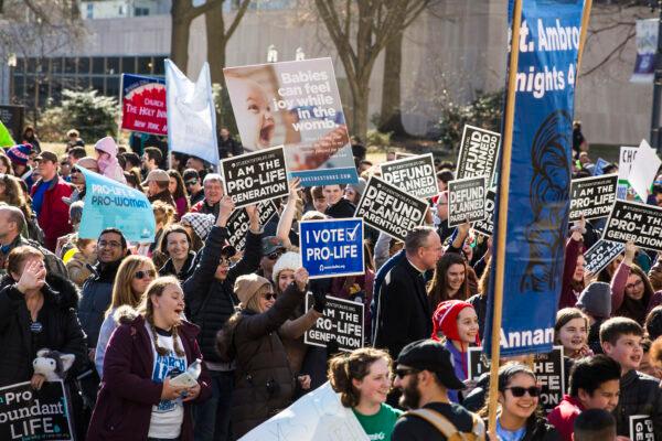 The 45th annual March for Life rally in Washington on Jan. 19, 2018. (Samira Bouaou/The Epoch Times)