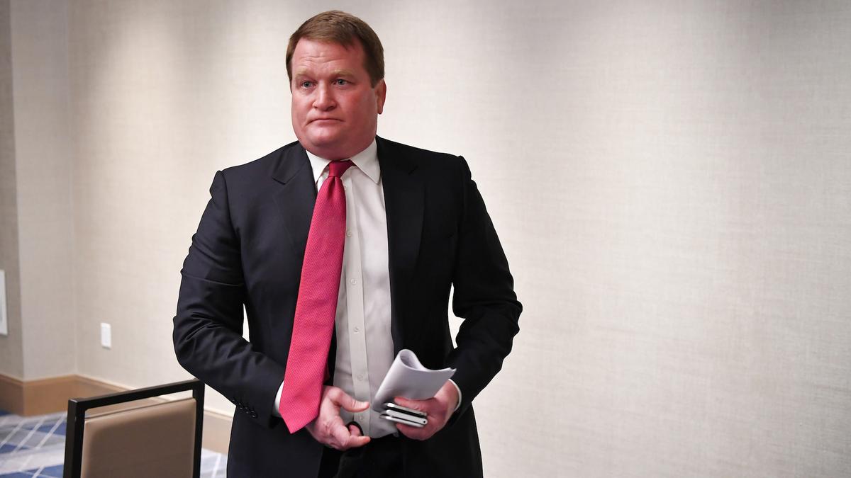 Tony Bobulinski, who claims to have been an associate of Hunter Biden, speaks to reporters at a hotel in Nashville, Tenn., on Oct. 22, 2020, ahead of the final presidential debate. (Mandel Ngan/AFP via Getty Images)