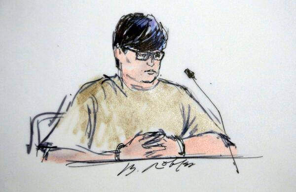 Enrique Marquez Jr, in federal court in Riverside, Calif., Dec. 17, 2015. (Courtroom sketch/Bill Robles via AP)