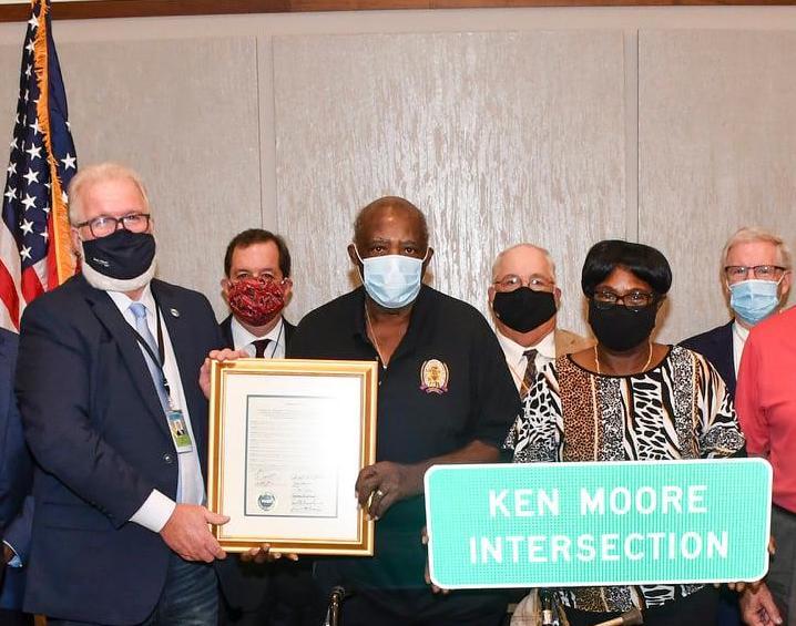 Ken Moore receiving his resolution at the SCDOT Commission Meeting on Sept. 17, 2020. (Courtesy of <a href="http://www.dot.state.sc.us/">SCDOT</a>)
