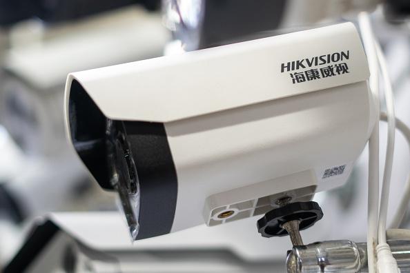 A Hikvision camera at a shopping mall in Beijing. (Fred Dufour/AFP/Getty Images)