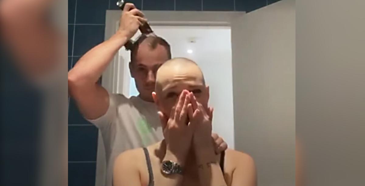 Moving Clip Shows Boyfriend Going Bald After Shaving Girlfriend's Head Due to Alopecia