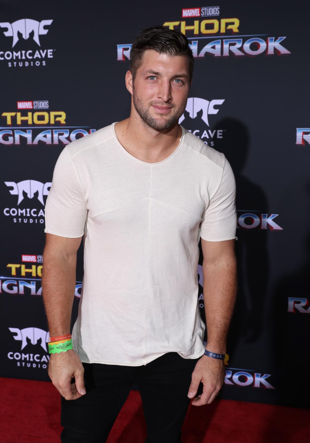 Tebow at The World Premiere of Marvel Studios' "Thor: Ragnarok" at the El Capitan Theatre in Hollywood, California, on Oct. 10, 2017 (Rich Polk/Getty Images)