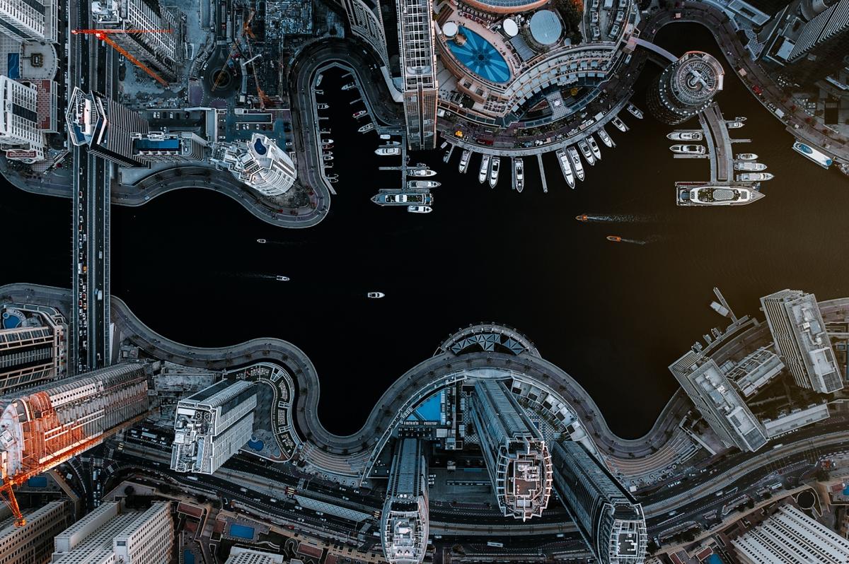 "Dubai Marina." (Courtesy of Carmine Chiriacò/<a href="https://www.facebook.com/sipacontest/">Siena Drone Photo Awards 2020</a>)
