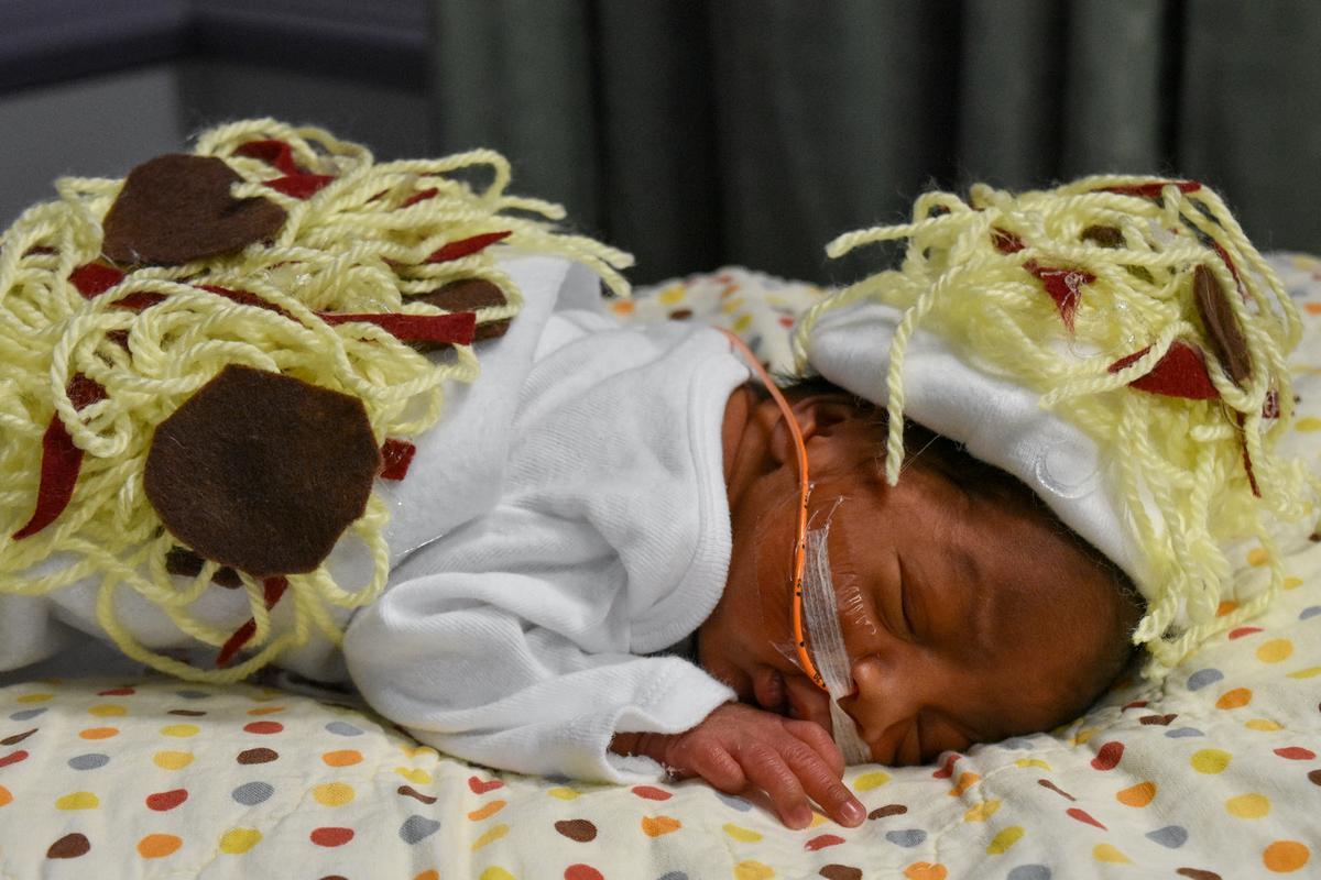 Baby from the Tallahassee Memorial HealthCare NICU dressed as pasta. (Courtesy of <a href="https://www.facebook.com/TallahasseeMemorial">Tallahassee Memorial HealthCare</a>)