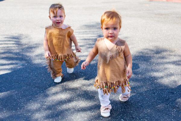 Twins River and Ryan Smith dress up for Fountain Valley Regional Hospital's annual Pediatric Trick-or-Treat Parade in Fountain Valley, Calif., on Oct. 30, 2020. (John Fredricks/The Epoch Times)