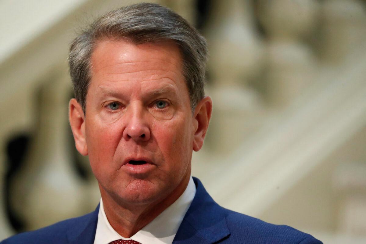 Georgia Gov. Brian Kemp speaks during a COVID-19 briefing at the Capitol, in Atlanta, on July 17, 2020. (John Bazemore/AP Photo)