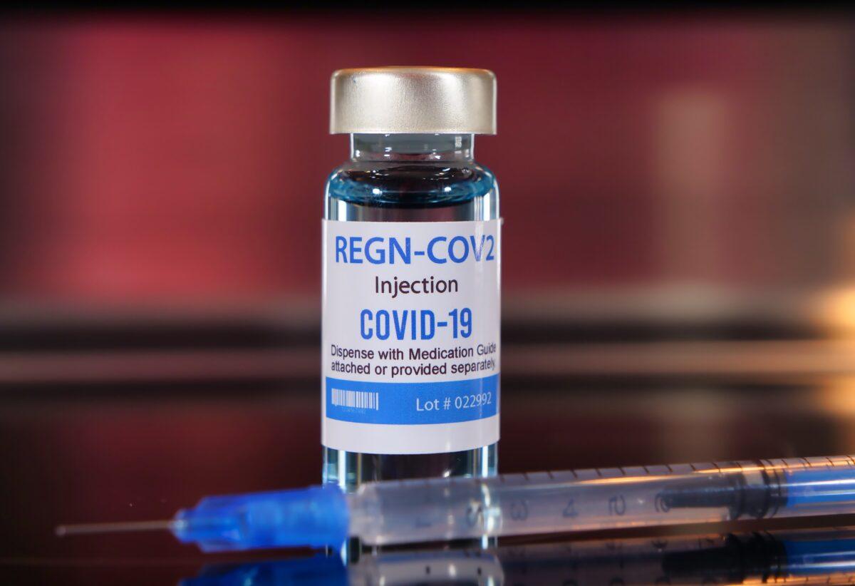 A vial of Regeneron's COVID-19 monoclonal antibody treatment in a file photo. (Bernard Chantal/Shutterstock)