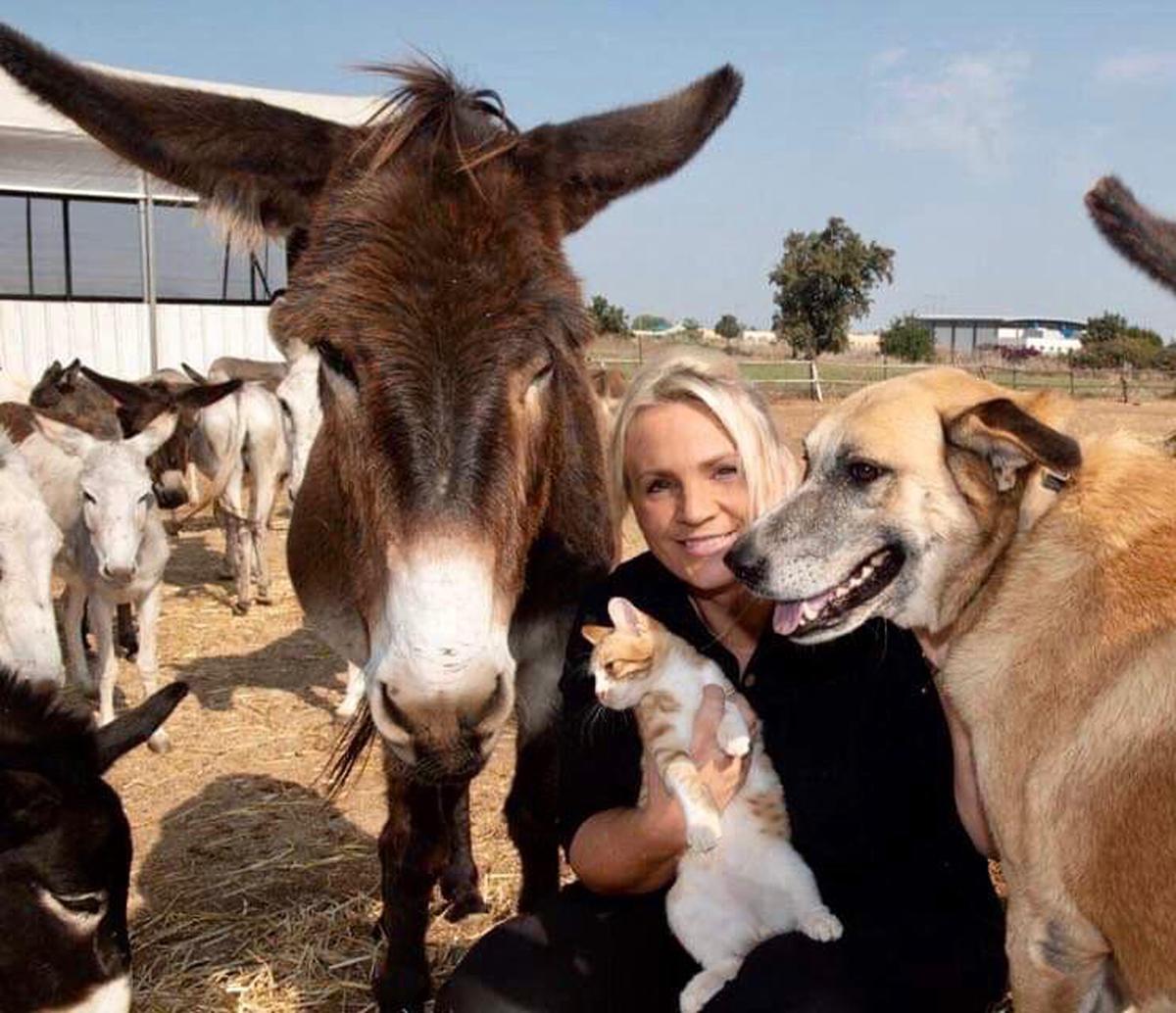 Lucy Fensom, 49, from Brighton, England, is a big animal lover. (Caters News)